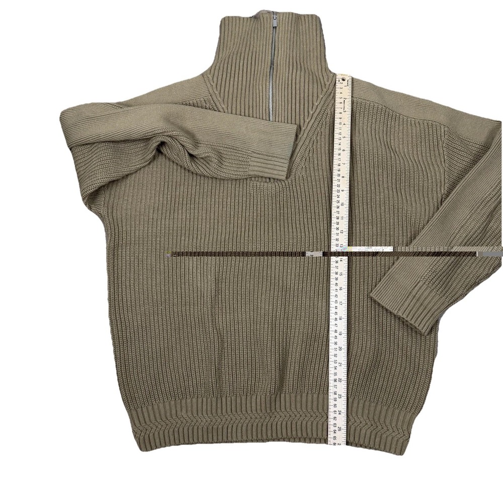TOPMAN Hester Ribbed Knit Sweather Half Zip Mens Size Large High Collar Pullover - Picture 8 of 16
